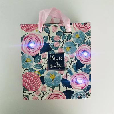 China Manufacturer Customized Shopping Packaging Recyclable Paper Bag With Your Own Lighting Logo for sale