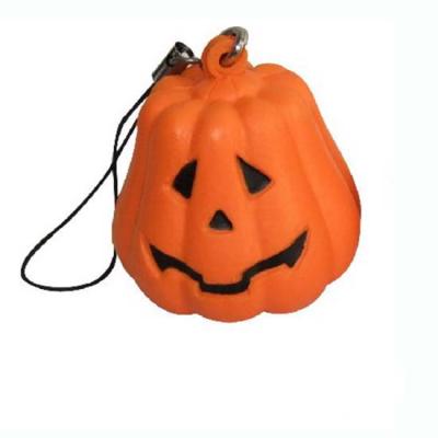 China Halloween Pumpkin Shape PU Pumpkin Shape Soft Material PU Squishy Toys With Lead Line for sale