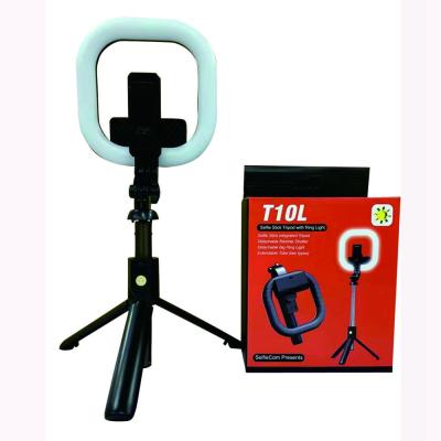 China Fold LED Selfie Ring Light Selfie Stick Fold Selfie Stick with Tripod Ring Light Stand for sale