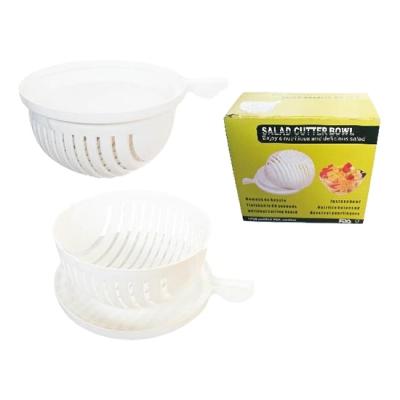 China Sustainable Sustainable Salad Bowl Cutter Convenient Kitchen Tool Plastic Salad Maker for sale