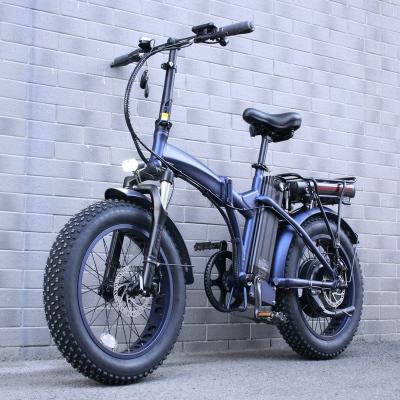 China Factory Price Aluminum Alloy 350W 500W 1000W Folding Ebike Dual Battery Electric Bike Fat Tire E-Bike 20 Inch for sale