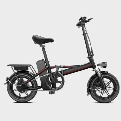 China 2021 New Cheap 14 Inch Mini Electric Bicycle Foldable SmallFolding Aluminum Alloy E-Bike 350w With Lithium Battery for sale