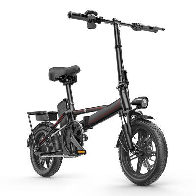 China Lightweight Aluminum Alloy City Folding E Bike 14 Inch Lithium Battery Mini Foldable E-Bike 350w Portable Electric Bike for sale