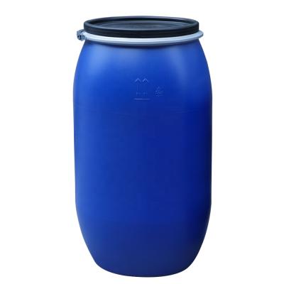 China Strong Sealing 150L Blue HDPE Plastic Drum With Iron Hoop For Chemical for sale