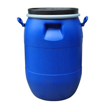 China Strong Sealing 50L Blue HDPE Plastic Drum With Iron Hoop For Chemical for sale