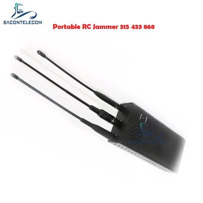 China 10 Watts Car Remote Signal Jammer 8000mAh RC315 RC433 RC868 Omni Antenna for sale