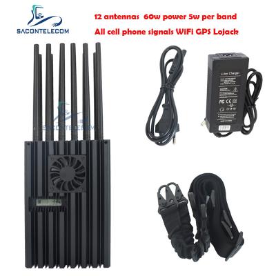 China jammer 2G 3G 4G 5G WiFi GPS Lojack do sinal do telefone celular do raio de 60w 40m à venda