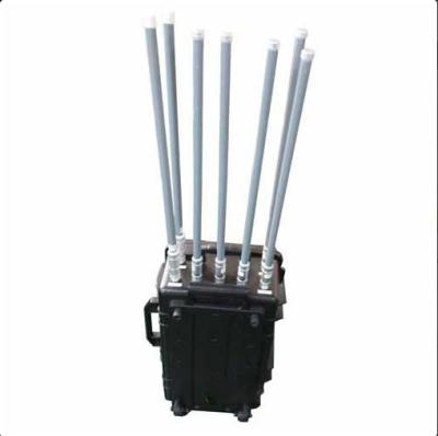 China 350w High Power Manpack Voertuig gemonteerd Jammer 47dBm Glasvezel Antennen Te koop