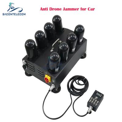 China 8 kanalen 400w anti drone signaal jammer 1.5G 2.4G 5.8G 5.2G FPV drone jammer voor auto Te koop