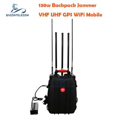 China Battery Inside Manpack Jammer 5 Channels VHF UHF Blocker 120m Distance for sale