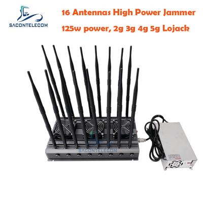 Chine 5.8G UMTS Desktop Wifi signal brouilleur 16 antennes 125w 40m VHF UHF à vendre