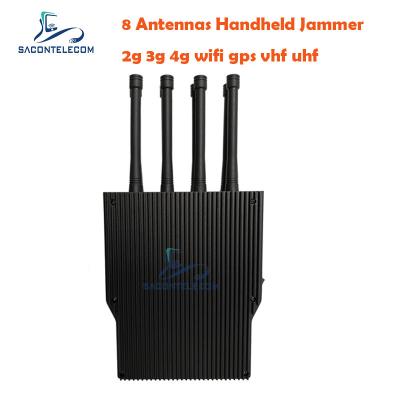 China 8 Antennas Portable Signal Jammer 38w 50m Radius Omni Antennas 38w for sale