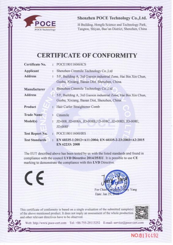 CE - Shenzhen Cinsmile Tech Co., Ltd.