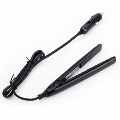 China Mini Hair Straightener Gold Flat Iron Private Label 12V Car Charger Plug Mini Hair Straightener for sale