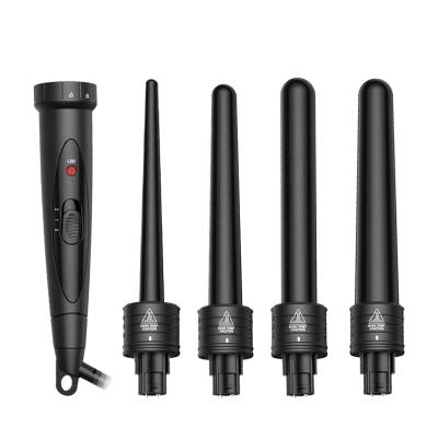 China Curl your hair professional curling iron 5 in 1 electric hair curler rollers set with 5 interchangeable ceramic barrels for sale