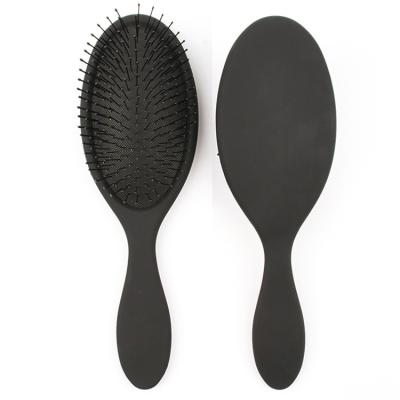 China Dampen Logo Anti Static Black Detangling Air Cushion Scalp Massage Paddle Custom Hair Brush for sale