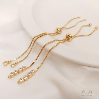 China Fashionable.Popular Simple Fashion Jewelry Making Extension Chain Retractable Zircon Bracelet For Diy Handmade Jewelry and Accessories for sale