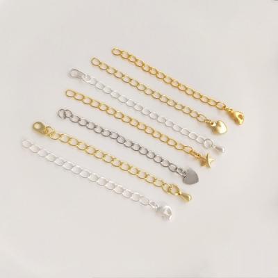 China New Fashionable.Popular Real Copper Gold Plated 14k 18k Gold Extension Chain DIY Color-preserving Terminal Jewelry Making For Bracelet Necklace for sale