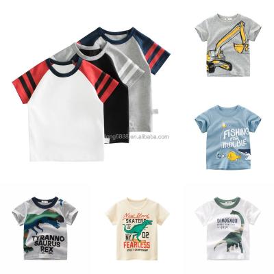 China Anti-Shrink T-shirt boy 2023 summer new children's cartoon cotton print top short sleeve o collar children's wear for sale