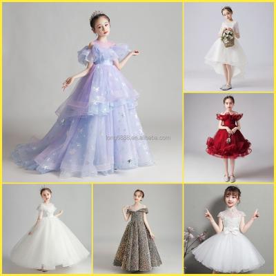 China Anti-wrinkle Flower Girl Dress Tutu Fluffy Baby Girls Dresses Vestidos Wedding Party Children Clothes Birthday Christmas Fancy Ball Gown for sale