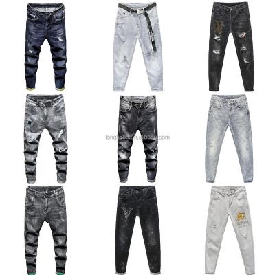 China QUICK DRY Men's jeans Denim pocket pants Summer fall slim slim regular fit pencil jeans Elastic zipper pants for men for sale