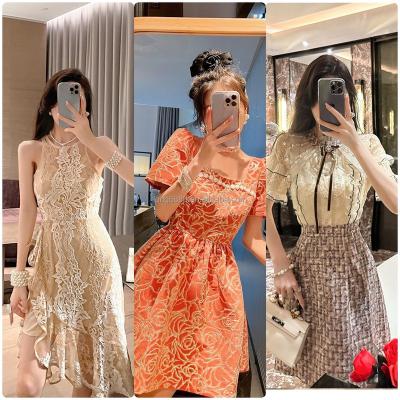 China Anti-Static 2023 Summer Print Dress French Style Puff Sleeve Floral Off Shoulder Mini Dress Casual Corset Strapless Women Dress for sale