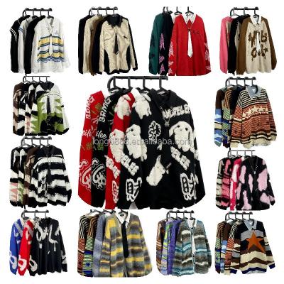 China Anti-pilling Autumn and winter New Men's Fashion Sweaters Furry Letter Couple Pullover women Harajuku All-Match Casual Loose Knit Sweaters for sale