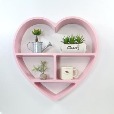 China Latest Modern Product Pink Wall Shelf Bedroom Decoration Plastic Collection Rack for sale