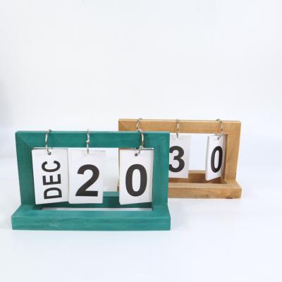 China Table Calendar Best Price Calendar Desktop Calendar Decoration MDF Wooden Calendar New Style Simple Creative Manual Wholesale for sale