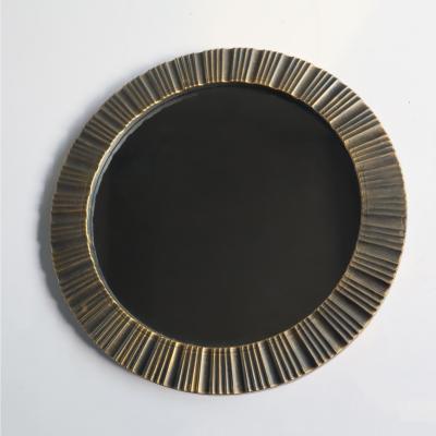 China Decorative Style Minimalist 2cm Gold Mirror Glass Round Large Mirror for sale