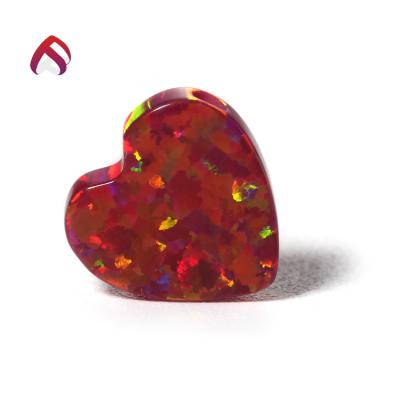 China Color Play or Heart Shaped Best Quality Synthetic Fire Opal 12x12mm for sale