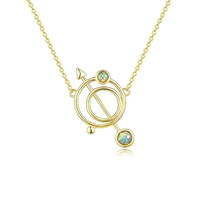 China TRENDY High Quality 925 Silver Fire Necklace Gold White Opal Jewelry For Ladies for sale