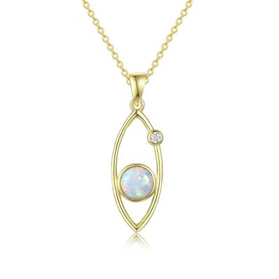 China Fashion Romantic Opals White Opal Pendants Fire Jewelry 925 Sterling Silver Charming Eye Pendant for sale