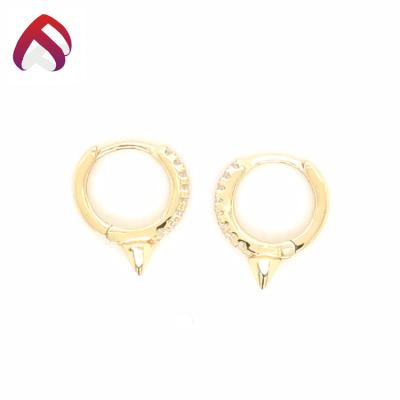 China Vintage Elegant Cubic Zircon Circle 925 Sterling Silver Stud Earrings For Women Fashion Jewelry for sale