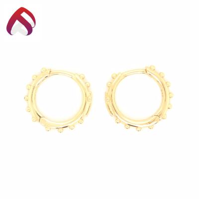 China Antique Vintage Plain 14K Gold Plated Hoop Earrings For Woman Fashion Jewelry for sale