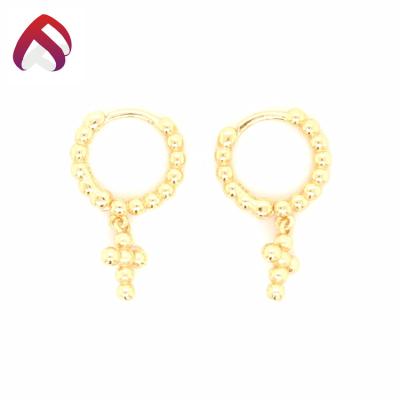 China Design Jewelry Vintage Advantage Cross Shape CZ Circle Earrings for sale