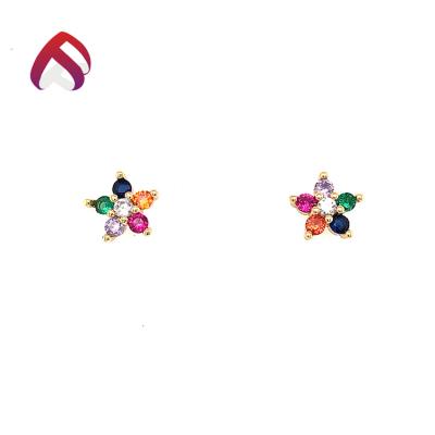 China FASHIONABLE Fishion 925 Sterling Jewelry With Nano Color Flower Earring for sale