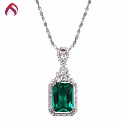 China Wholesale Luxury Jewelry 925 Silver Nano Green Gemstone Pendant for sale