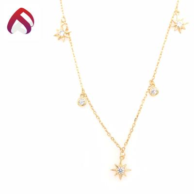 China Color Play or Fire Romantic Necklace 925 Sterling Silver Shiny Zirconia Dangle for Women Party Charm Clavicle Jewelry for sale