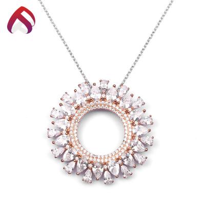 China Fahionable Pure Silver Flower Pendant Necklace for Women and Girls for sale