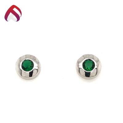 China Romantic Rhodium Plated Green Glass Sliver 925 Sterling Jewelry Earring Set for sale