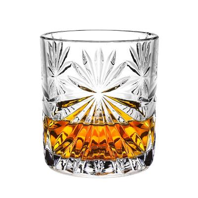 China Blade Runner Whiskey Glasses Heavy Round Bottom Custom Curve Crystal Whiskey Glass Snow Mountain Cup Vertical Stripe Smoked Grey Whiskey Glass for sale