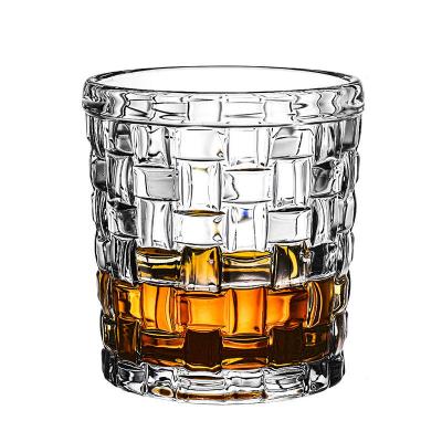 China Bourbon Whiskey Glass Wine Glasses Cups Whisky Glass Set Whiskey Cup 350ml Gift Single Promo Clear Geometric Irregular bottom Whiskey Glass for sale