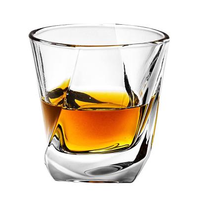 China Whiskey Cigar Glass Set Round Thick Base Cocktail Whiskey Glasses Cup Crystal Clear Gold Heavy Base Wholesale Products Bourbon Cocktail Whiskey Glass for sale