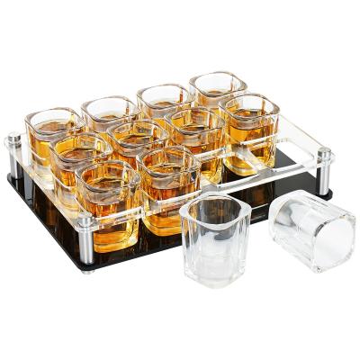 China Tequila Shots Glasses Set Shot Glass Display Rack, Custom Acrylic Shot Glass Holder, 2oz Heavy Base Cute Glasses Shot Logo Custom Shot Glasses for sale