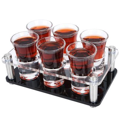 China Tequila Shot Glasses Set 6Pcs Shot Glass Holder Tray, Personalized Glass Bullets Tequila Miniature Sublimation Custom Mini Tumbler Shot Glass for sale