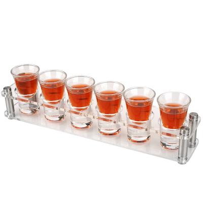 China Shot glasses customized Tequila Shot Board Serving Tray Shot Glass holder, Shot Glass Holder Bulk, Coffee Bar Baijiu Soju Roro Branded Shot Glasses for sale