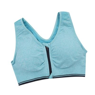 China New Products Breathable Popular Zipper Push Up Sports Bra For Women Fitness Yoga Shockproof Padded Bras for sale