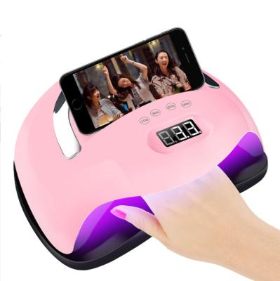 China Nail Art Beauty New Arrival Portable High Power Nail Lamp UV Led Rechargeable Nail Dryer With Mobile Phone Holder Nail Kit for sale