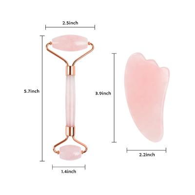 China Anti-Puffiness Massage Gua Sha Jade Roller Skin Lift Face Facial Massager for sale